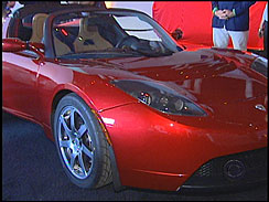 CBS News/Schwarzenegger/Tesla Roadster launch