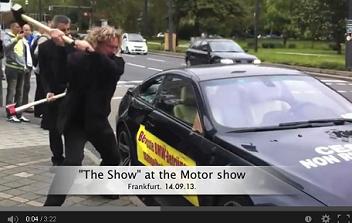 BMW M6 owner destroys car at Frankfurt Show 2013