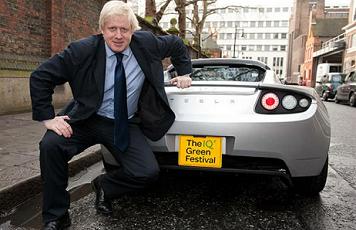 London Mayor Boris Johnson Tesla Roadster 2009