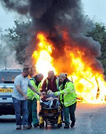 Petrol Car Blaze typical news story