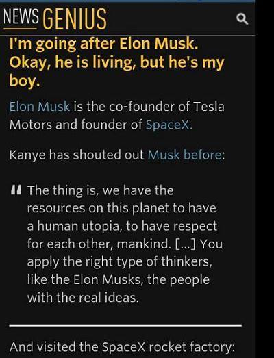 Kanye West Believes in Musk Tesla Utopia