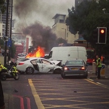 perfectly normal par-for-the-course petrol car fire in Islington