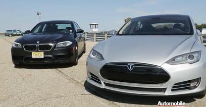 Tesla Model S v BMW M5 drag race
